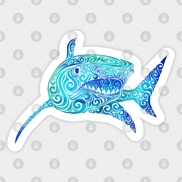 Swirly Shark Sticker by VectorInk